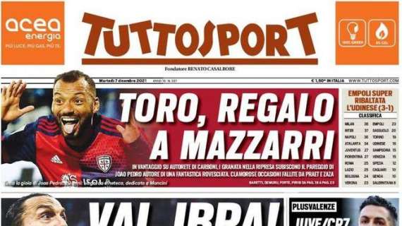 La doppia apertura di Tuttosport: "Vai, Ibra!" e "Vamos, Inter!"