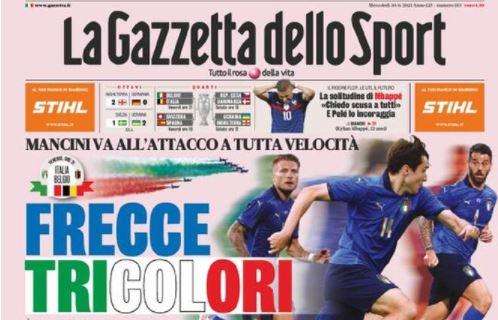 La Gazzetta dello Sport in apertura: "Frecce Tricolori"