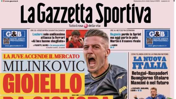 La prima pagina della Gazzetta dello Sport: "L'avviso di Lukaku: voglio solo l'Inter. Scontro col Chelsea"