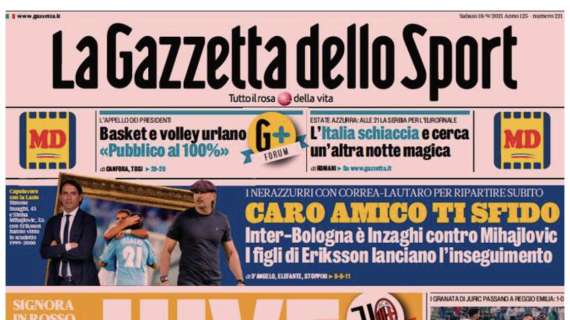 La Gazzetta dello Sport in apertura: "Juve, la resa dei conti"