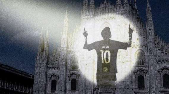 Un anno fa la TV di Suning proiettava Messi sul Duomo di Milano