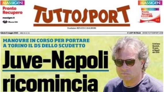 La prima pagina di Tuttosport: "Milano-Roma per la Champions, quattro tecnici in bilico"