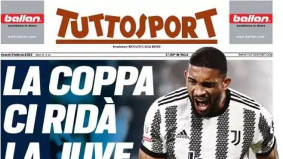 L'apertura di Tuttosport: "La Coppa ci ridà la Juve". Ora l'Inter in semifinale