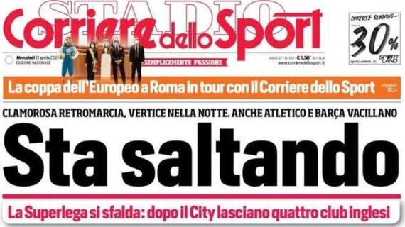 Corriere dello Sport in apertura: “Sta saltando!”