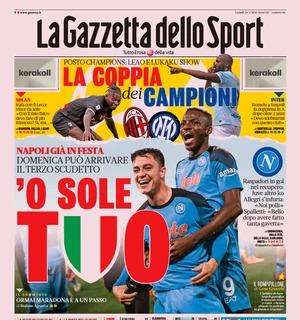 Le prime pagine di lunedì 24 aprile: Napoli, colpo Scudetto. L'Inter torna a vincere