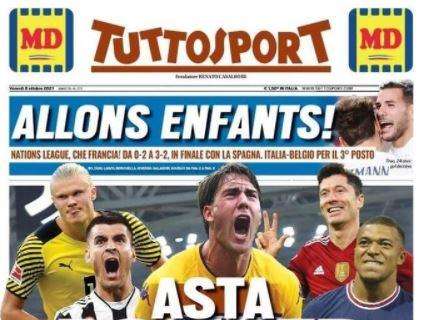 La prima pagina di Tuttosport: "Lautaro ko in nazionale, Inzaghi in ansia"