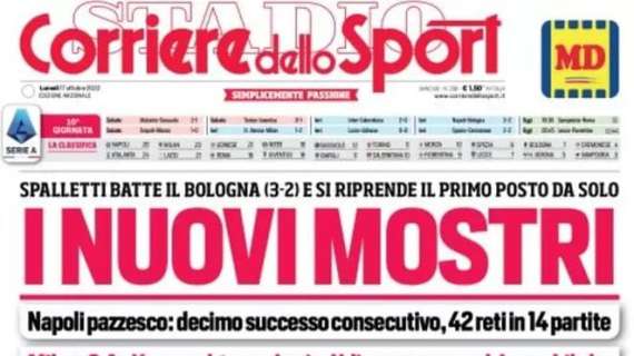 Il Corriere dello Sport in apertura: "Lautaro-Barella, l'Inter sa correre"