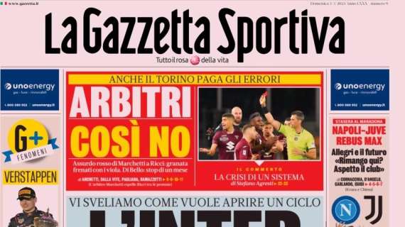 "L'Inter tiene tutti, vuole aprire un ciclo": la prima pagina de La Gazzetta dello Sport