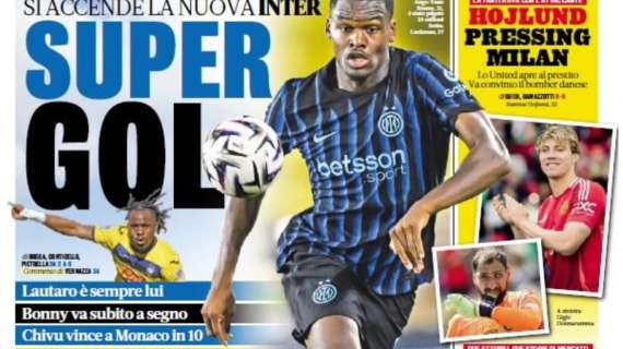 "Si accende la nuova Inter": la prima pagina del La Gazzetta dello Sport