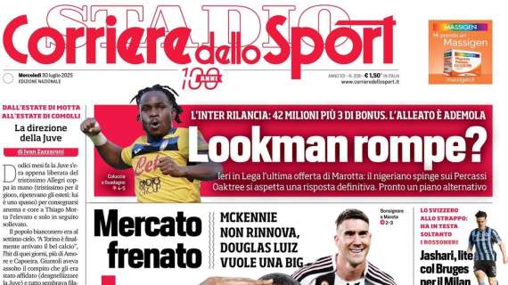 "Lookman spinge sui Percassi, Oaktree si aspetta la risposta definitiva", la prima pagina del Corriere dello Sport