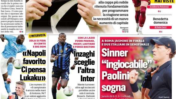 Inter, con la Lazio ecco l'altra Inter: niente turnover per Inzaghi. Il Corriere dello Sport in prima pagina