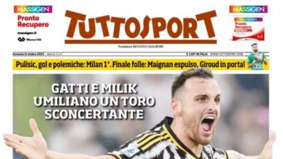 Tuttosport in apertura: "Torino ko, la Juve gode. Sfuriata di Inzaghi contro la sua Inter"