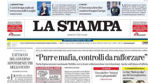 La Stampa titola in apertura: "Il Toro senza lieto fine". Missione compiuta per l'Inter
