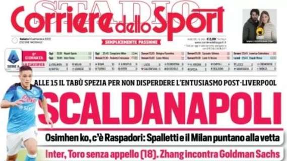 La prima pagina del Corriere dello Sport: "Zhang incontra Goldman Sachs"