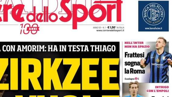 "Frattesi sogna la Roma": la prima pagina del Corriere dello Sport