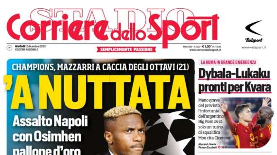 L'apertura del Corriere dello Sport: "L'Inter a caccia del primato: tocca a Sanchez"