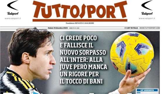 "Da mangiarsi le mani, fallisce il nuovo sorpasso all'Inter": la prima pagina di Tuttosport