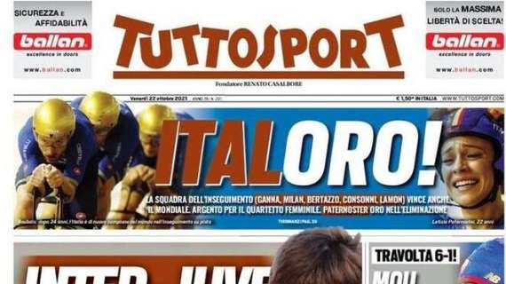 L'apertura di Tuttosport: "Inter-Juve, che derby per Lucca!"