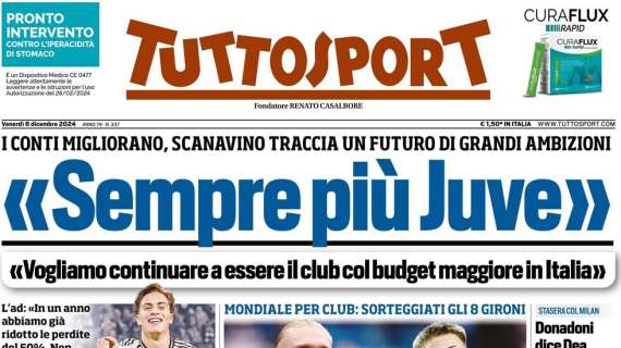 "Inzaghi non si fida. Riecco l’Inter di Firenze": l'apertura di Tuttosport