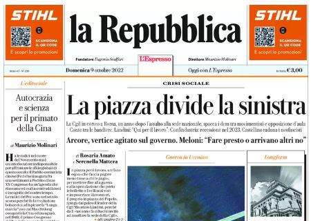 La Repubblica: "Il Milan spegne la luce sulla Juve. L'Inter respira"