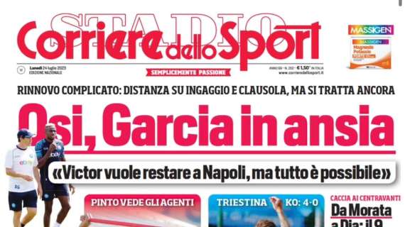 L'apertura del Corriere dello Sport: "Lukaku lotta per la Juve: no all'Arabia per i bianconeri"