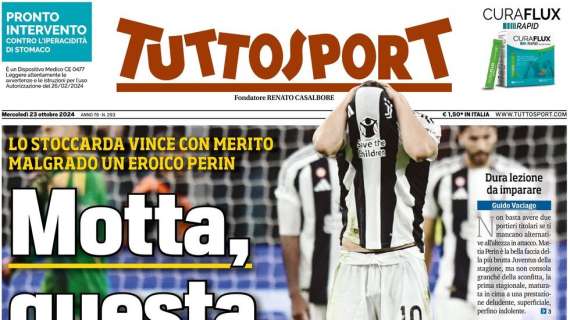 "Il campo, la Juve: stress Inter". La prima pagina dell'edizione odierna di Tuttosport 