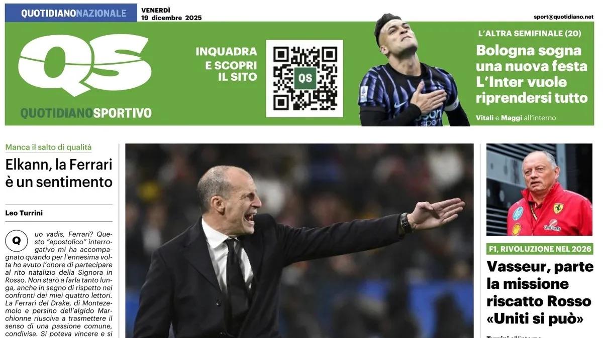 "Milan, super solo la rabbia. Inter vuole riprendersi tutto", la prima pagina del QS