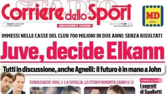 Il Corsport titola: "Juve, decide Elkann. Tutti in discussione"