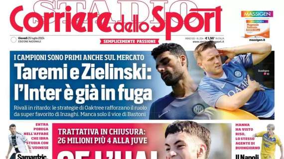 Inter in fuga, prima anche sul mercato e super favorita: le prime pagine del 25 luglio