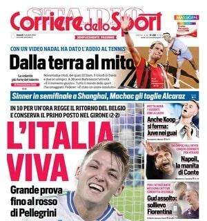 "Il cuore grande degli azzurri": la prima pagina de Il Corriere dello Sport