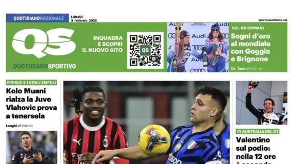 Derby, show da batticuore. La prima pagina del QS - Quotidiano Sportivo