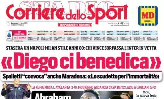 Il Corriere dello Sport in apertura: "Diego ci benedica"