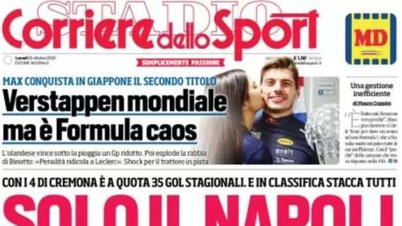 L'apertura del Corriere dello Sport: "Solo il Napoli". Intanto Dybala segna e si fa male