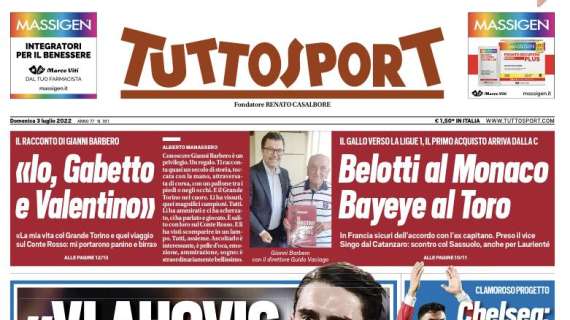 Tuttosport in prima pagina: "Inter, emergenza cessioni: mancano 30 mln"  