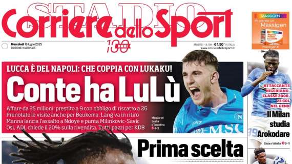 "Inter, è Lookman. Frattesi in più. Conte, arriva anche Lucca" le prime pagine dei quotidiani sportivi