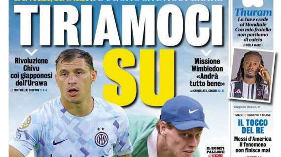 "Inter, Sinner, tiriamoci su": prima pagina del La Gazzetta dello Sport
