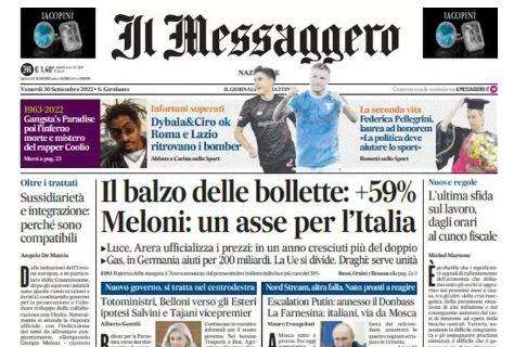 Il Messaggero in taglio alto: "Dybala & Ciro ok, Roma e Lazio ritrovano i bomber"