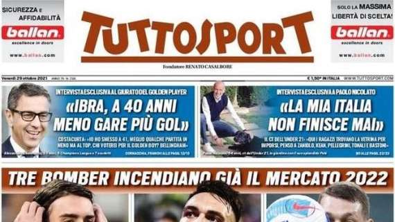 L'apertura di Tuttosport: "Inter, Lautaro 2026". La Juve punta Vlahovic