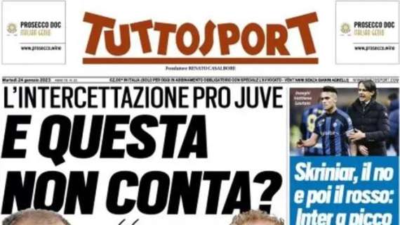 Tuttosport titola in apertura: "Skriniar, il no e poi il rosso: Inter a picco"