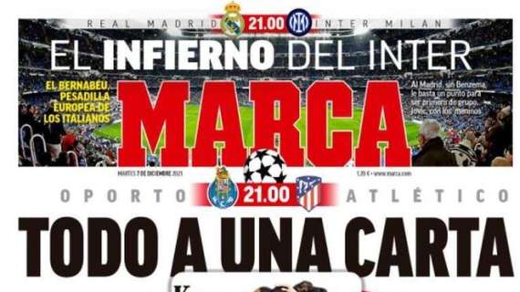 Bernabeu incubo dell'Inter. Marca: "L'inferno dei nerazzurri"