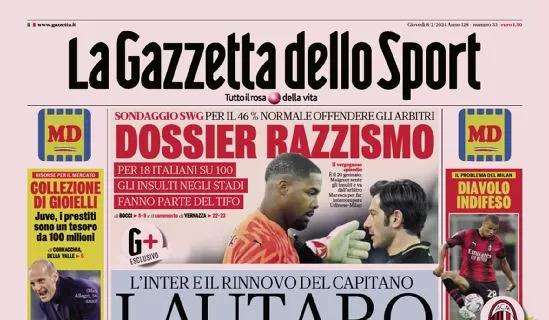 "L'Inter e il rinnovo del capitano, Lautaro grande firma": la prima pagina di Gazzetta dello Sport