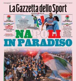 Gazzetta titola: "Napoli in paradiso. Trionfo e lacrime: la lunga attesa di Spalletti"