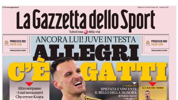 La Juve batte di misura il Napoli e vola prima, l'Inter risponde? Le prime pagine del 9 dicembre