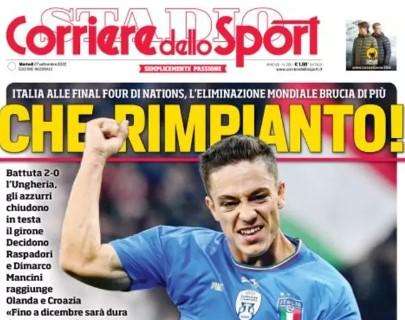 La prima pagina del Corriere dello Sport: "Italia, che rimpianto!"