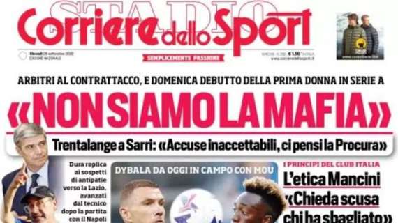 L'apertura del Corriere dello Sport: "Non siamo la mafia"