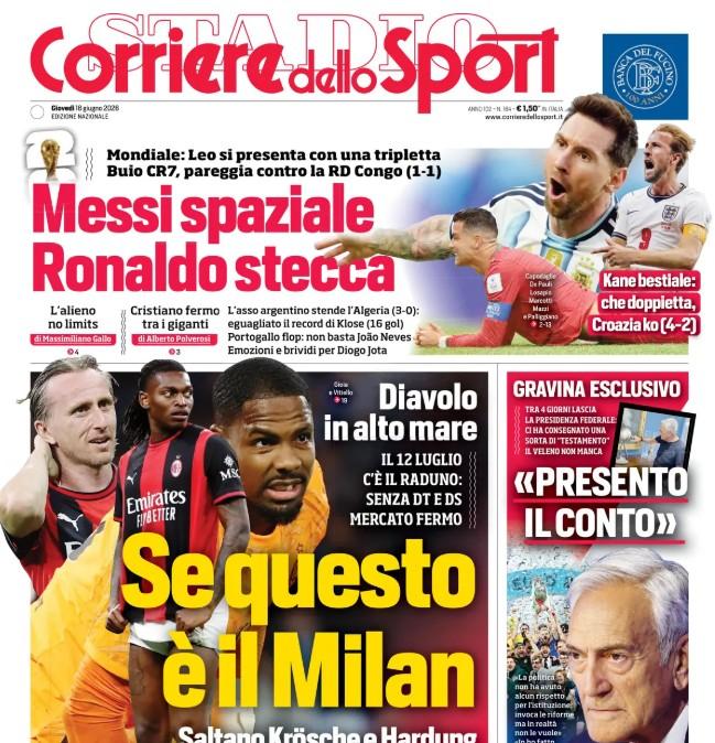 "Sarà il vice Martinez. Inter, è fatta: arriva Provedel". La prima pagina del Corriere dello Sport