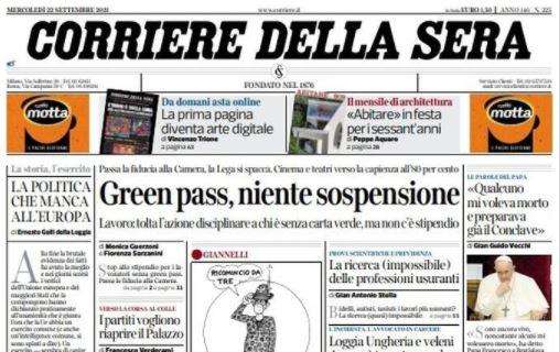 L'apertura del Corriere della Sera: "Inter, che ripresa"