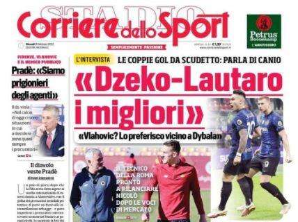 La prima pagina del Corriere dello Sport. Di Canio: "Dzeko-Lautaro i migliori"