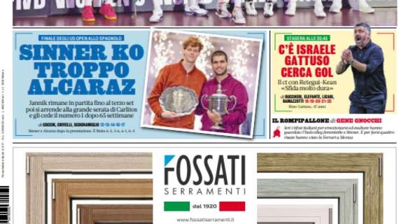 "C'è Israele, Gattuso cerca gol. Il ct con Retegui-Kean", la prima pagina de La Gazzetta dello Sport