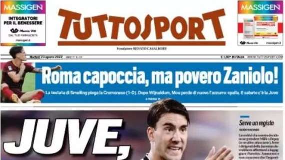 L'apertura di Tuttosport: "Juve, tutto qui?". Deludente 0-0 contro la Sampdoria